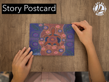 'Turtle by Milky Way' Aboriginal Art A6 Story PostCard Single by Mirree